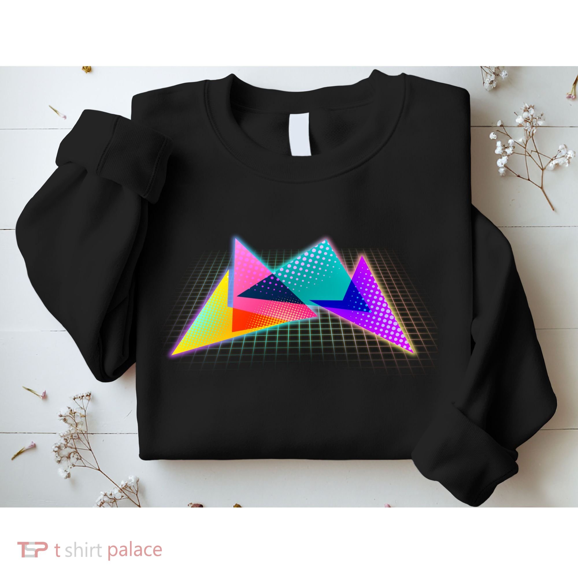 Retro Neon Geometric  Sweatshirt