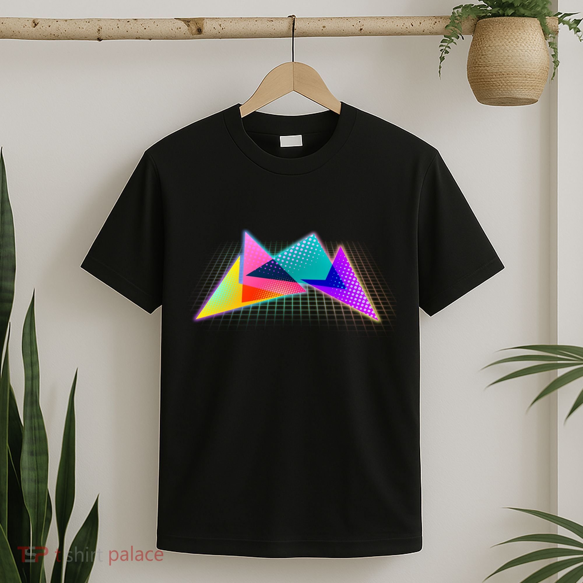 Retro Neon Geometric  T-Shirt
