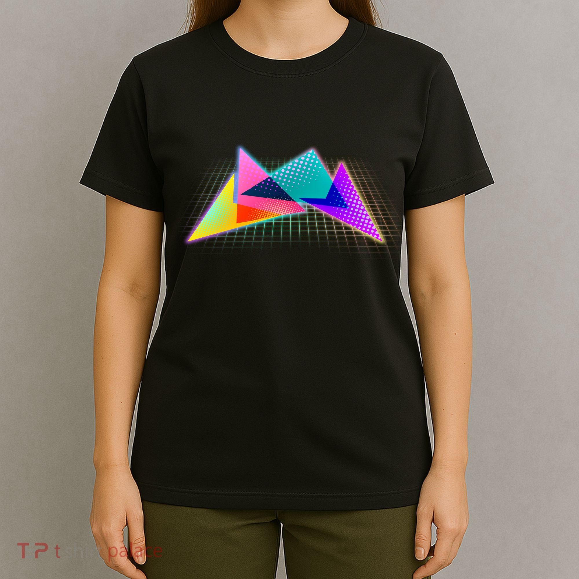 Retro Neon Geometric  T-Shirt