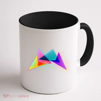 Retro Neon Geometric  Coffee Mug back
