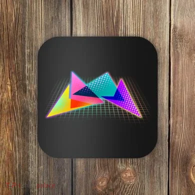 Retro Neon Geometric  Coaster