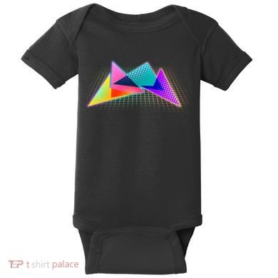Retro Neon Geometric  Baby Bodysuit
