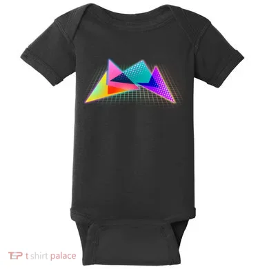 Retro Neon Geometric  Baby Bodysuit