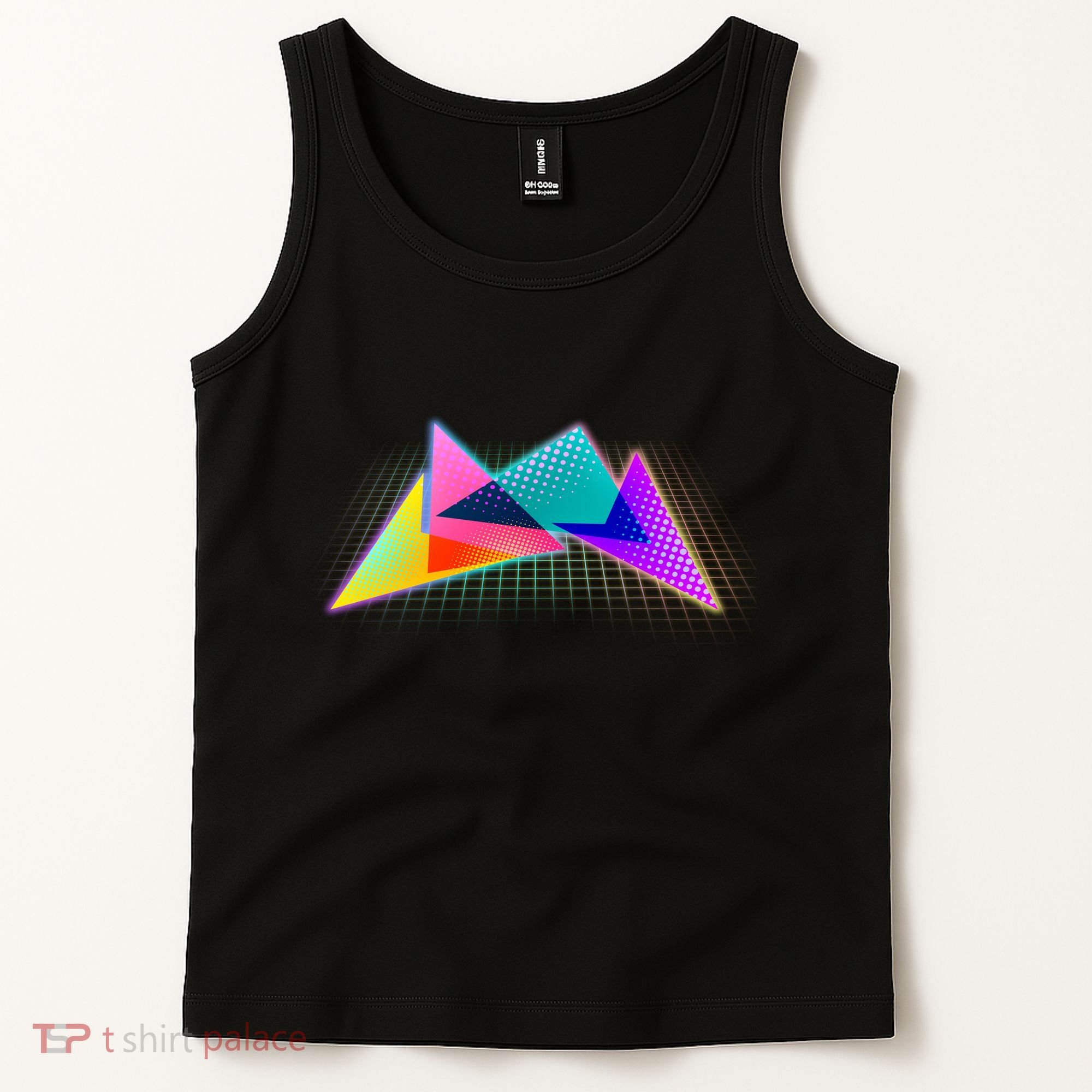 Retro Neon Geometric  Tank Top