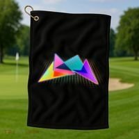 Retro Neon Geometric  Golf Towel thumb 1