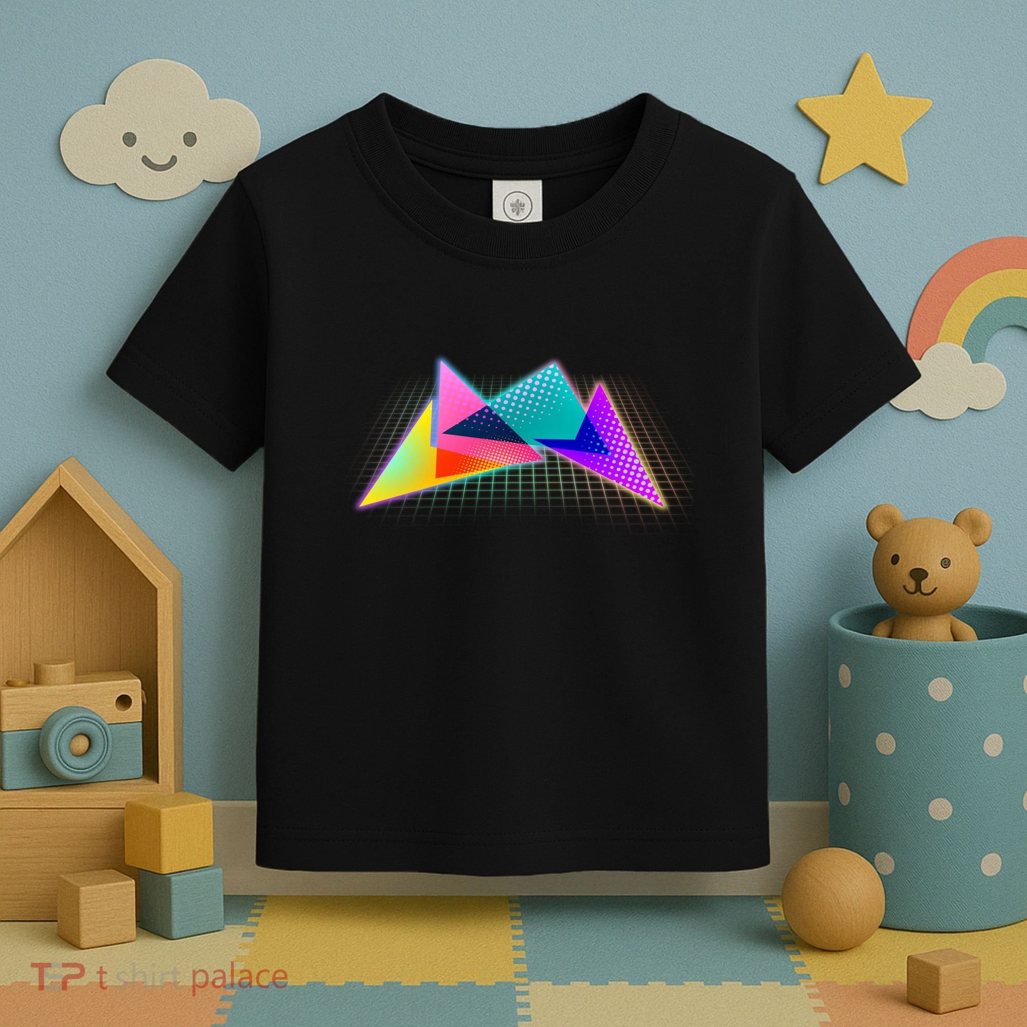 Retro Neon Geometric  Toddler T-Shirt