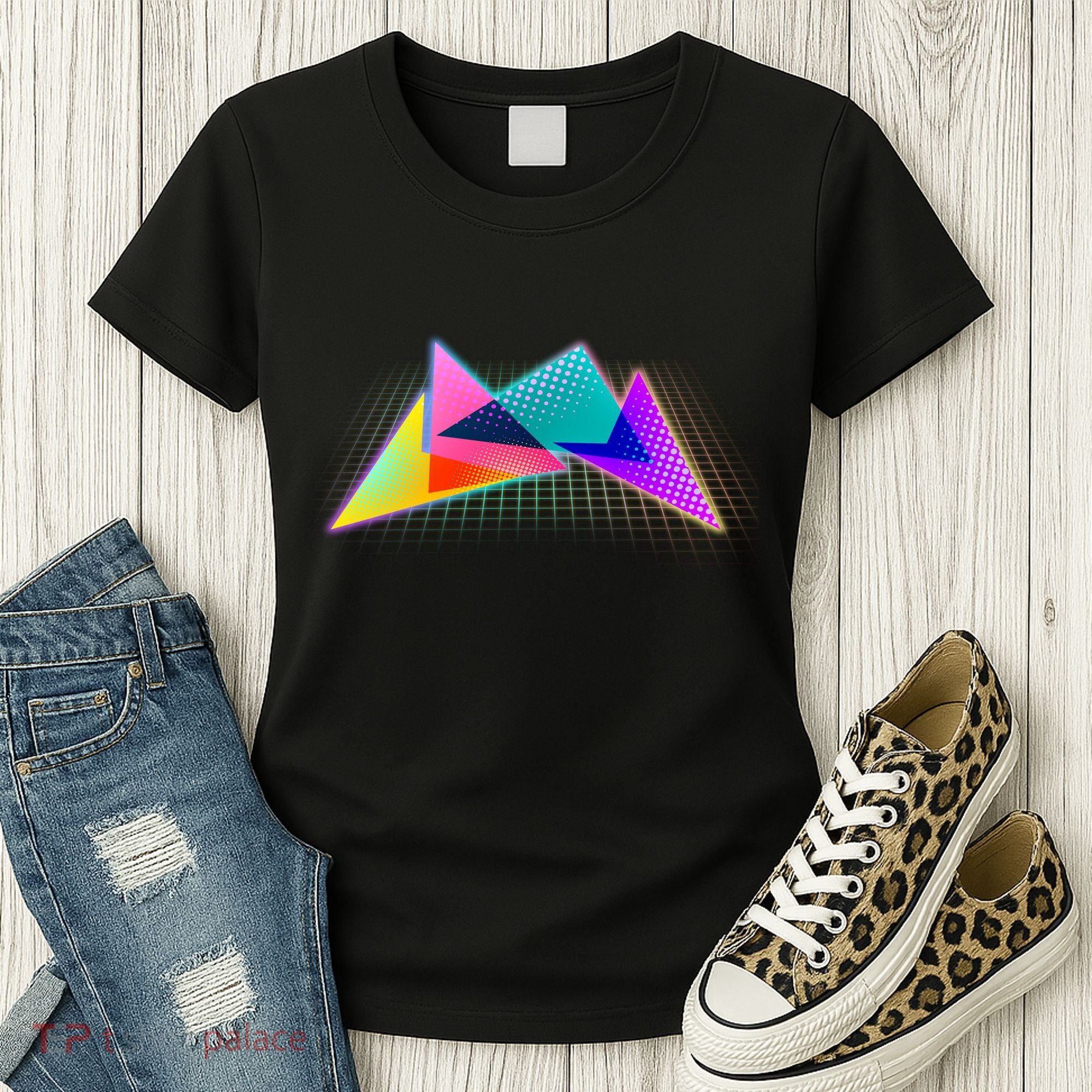 Retro Neon Geometric  Women's T-Shirt