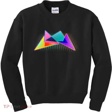 Retro Neon Geometric  Kids Sweatshirt