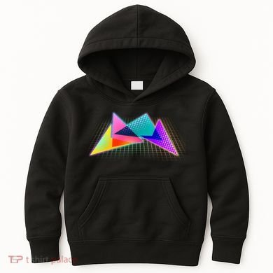 Retro Neon Geometric  Kids Hoodie