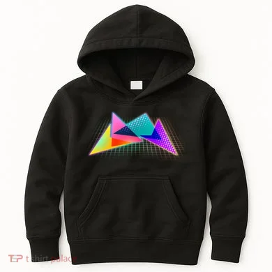 Retro Neon Geometric Kids Hoodie