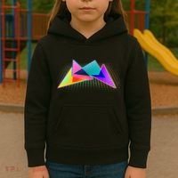 Retro Neon Geometric  Kids Hoodie thumb 3