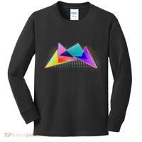 Retro Neon Geometric  Kids Long Sleeve Shirt thumb 0