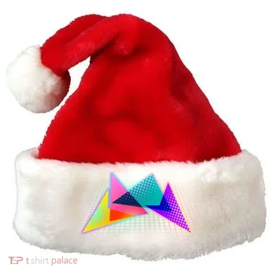 Retro Neon Geometric  Santa Hat