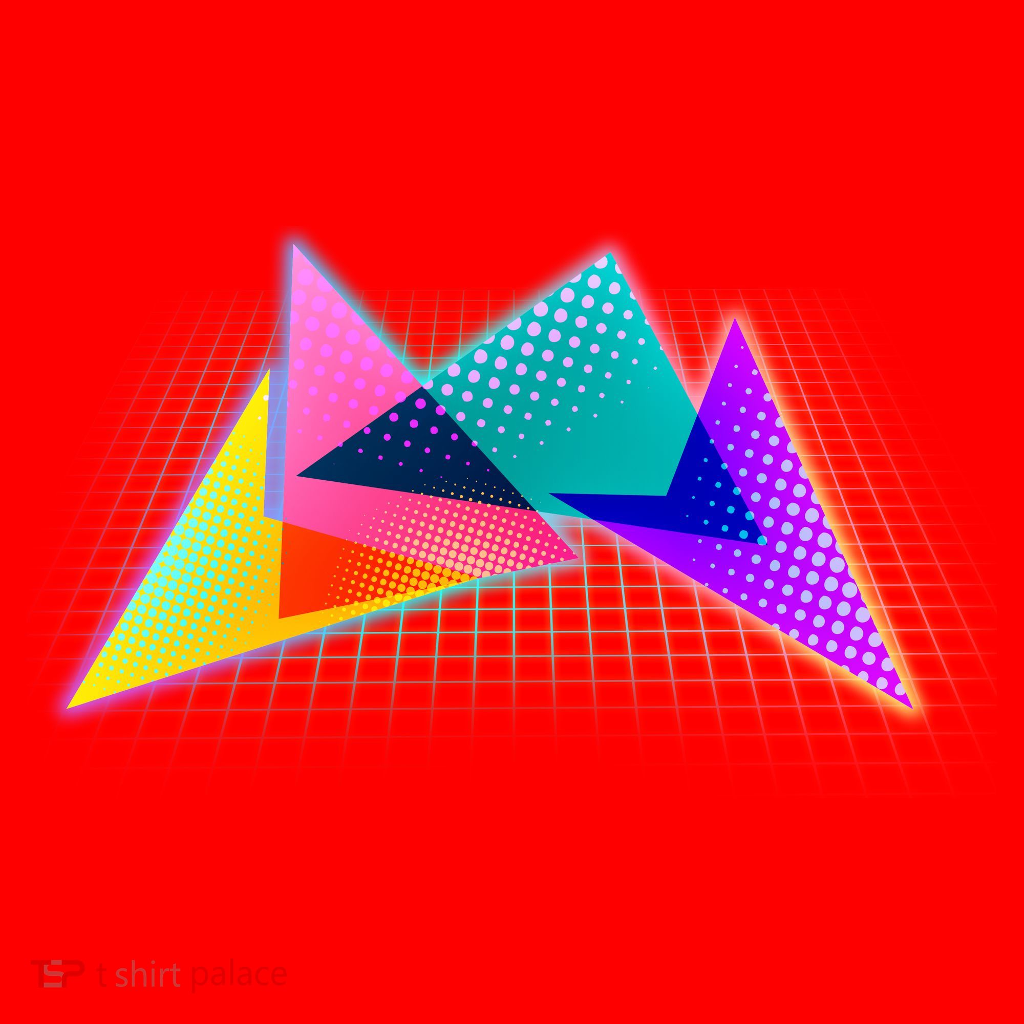 Retro Neon Geometric  Santa Hat