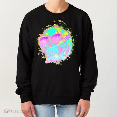 Retro Neon Skull Women's Sweatshirt