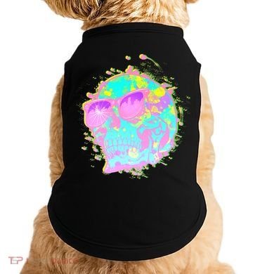 Retro Neon Skull Doggie Tank