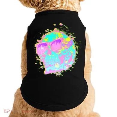 Retro Neon Skull Doggie Tank