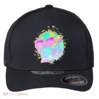 Retro Neon Skull Flexfit Unipanel Trucker Cap thumb 0