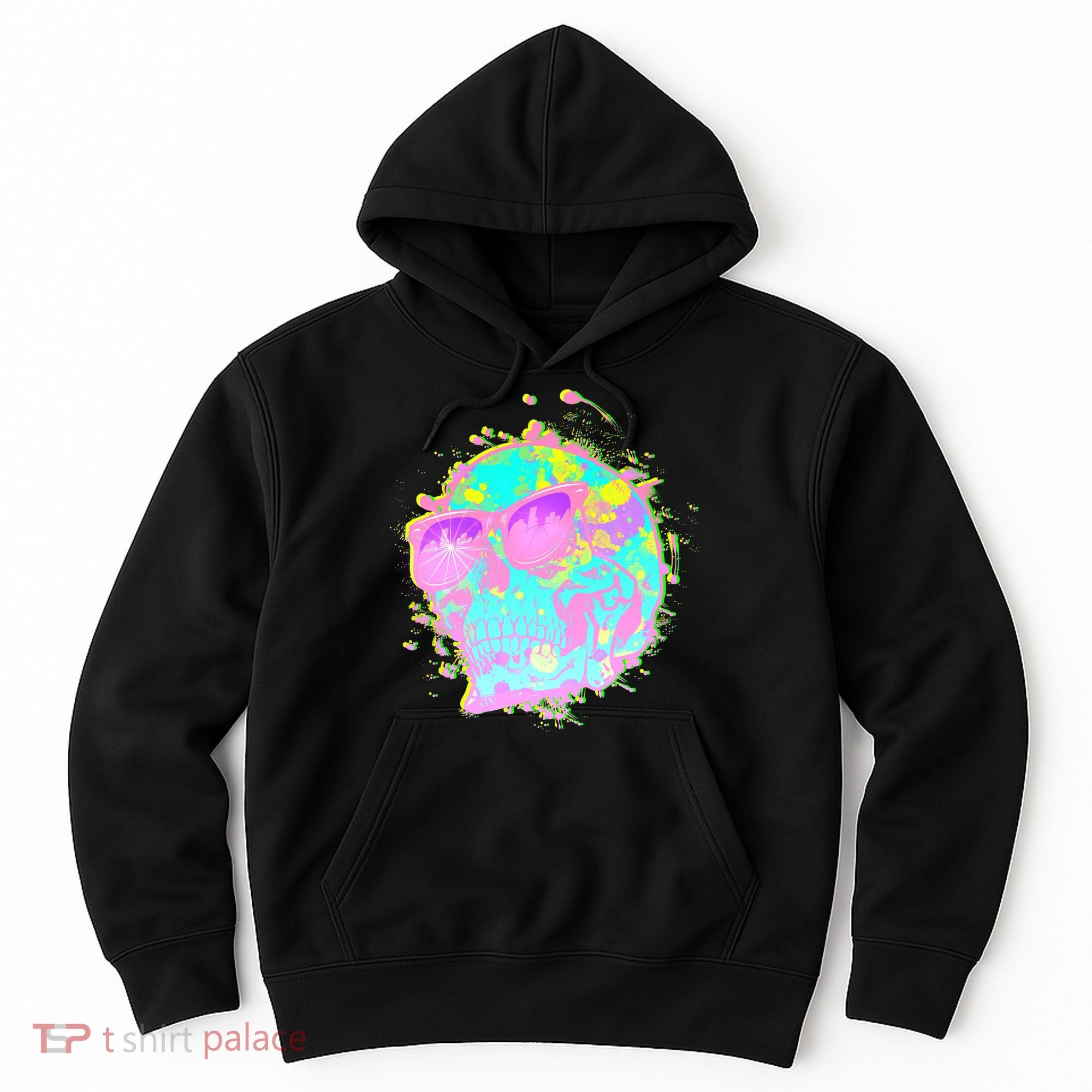 Retro Neon Skull Hoodie