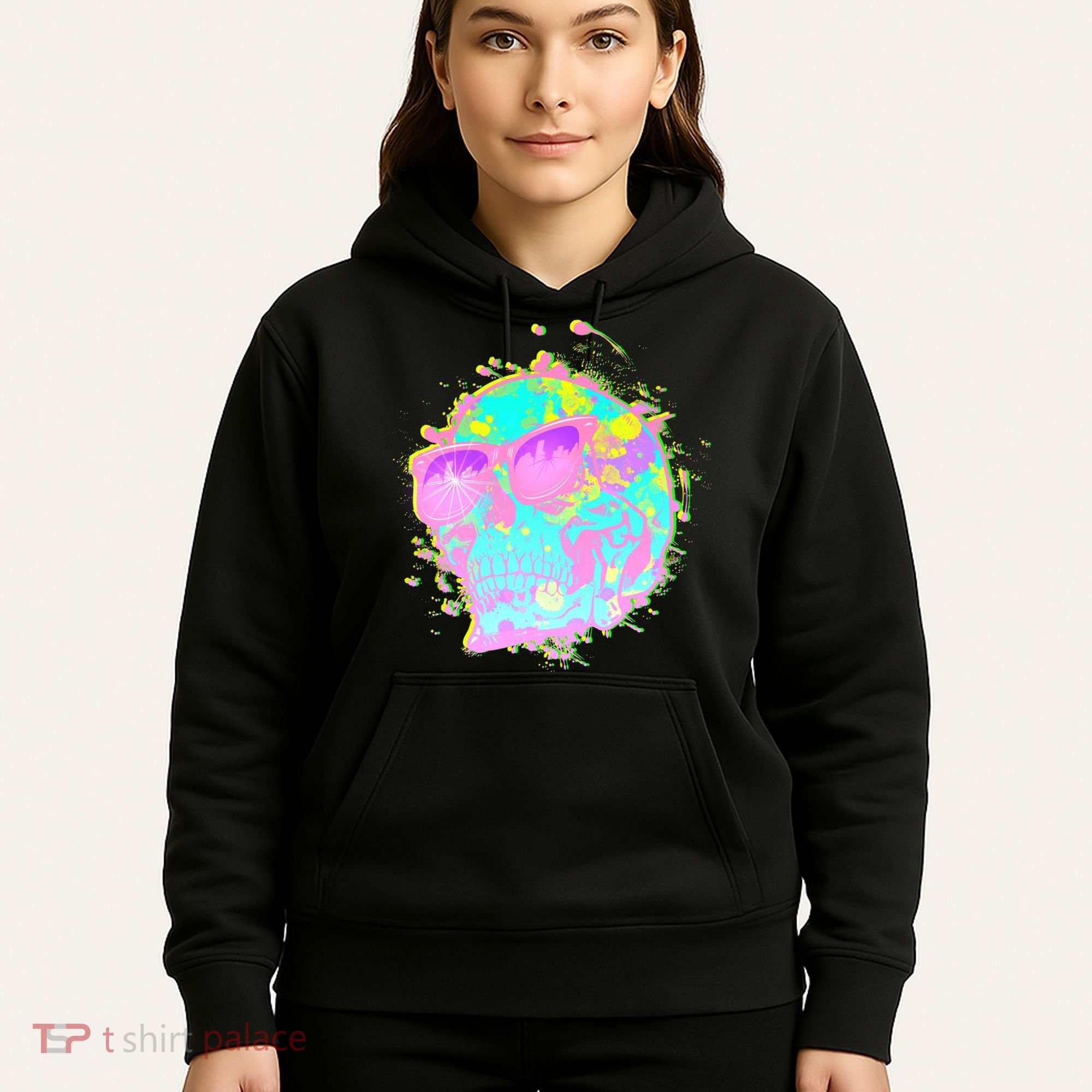 Retro Neon Skull Hoodie