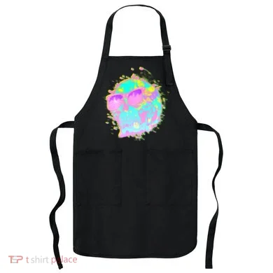 Retro Neon Skull Apron