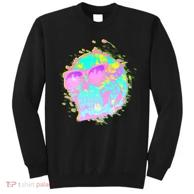Retro Neon Skull Sweatshirt