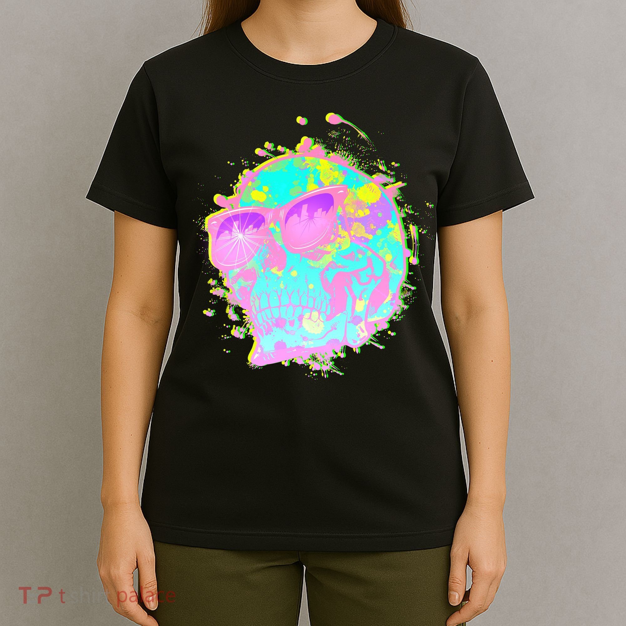 Retro Neon Skull T-Shirt