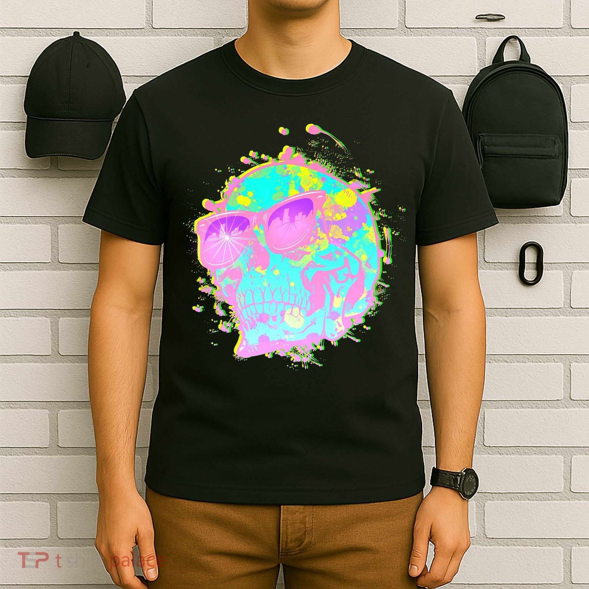 Retro Neon Skull T-Shirt