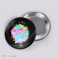 Retro Neon Skull Button thumb 0