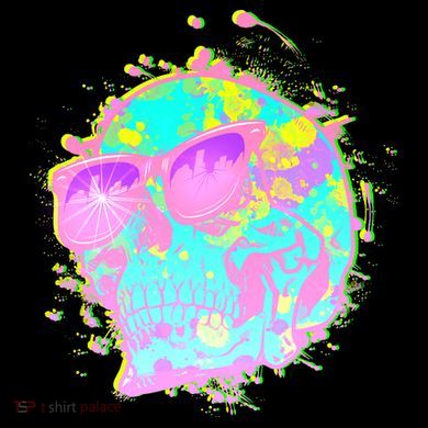Retro Neon Skull Button
