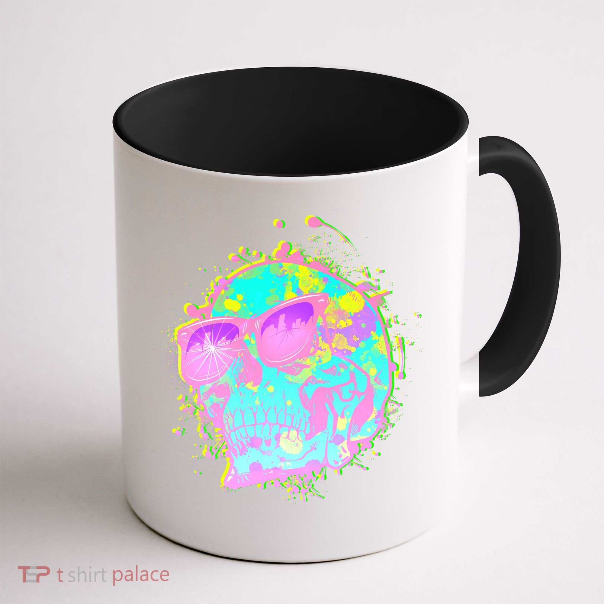 Retro Neon Skull Coffee Mug