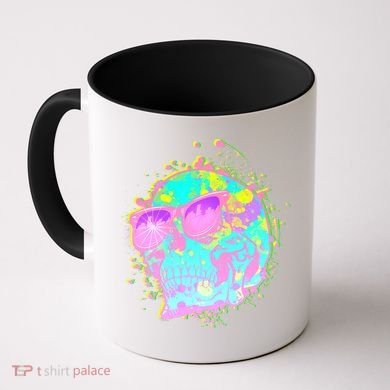 Retro Neon Skull Coffee Mug