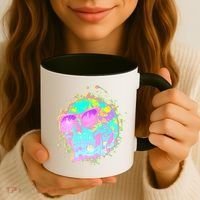 Retro Neon Skull Coffee Mug thumb 3
