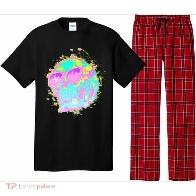 Retro Neon Skull Pajama Set