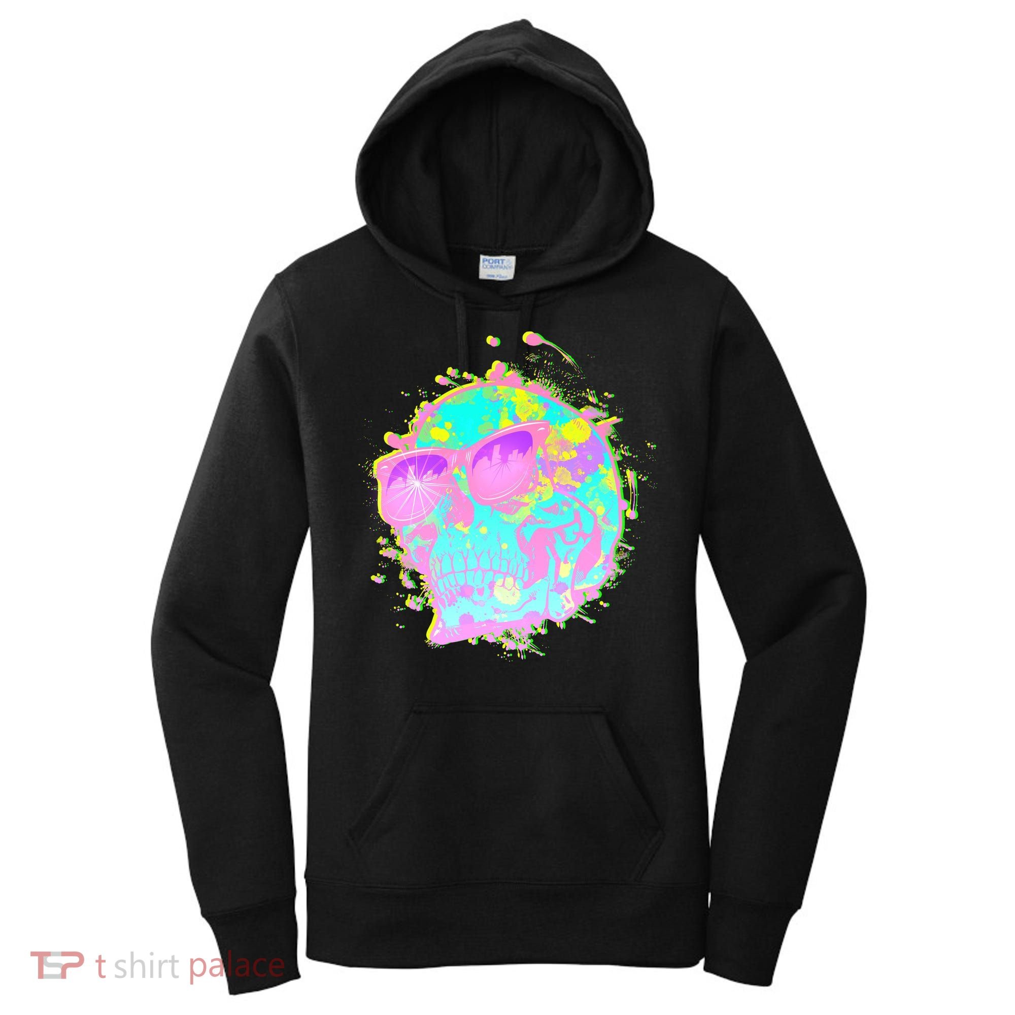 Retro Neon Skull Women's Hoodie