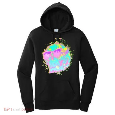 Retro Neon Skull Women's Hoodie