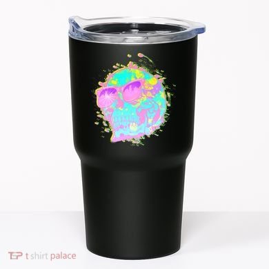 Retro Neon Skull Tumbler
