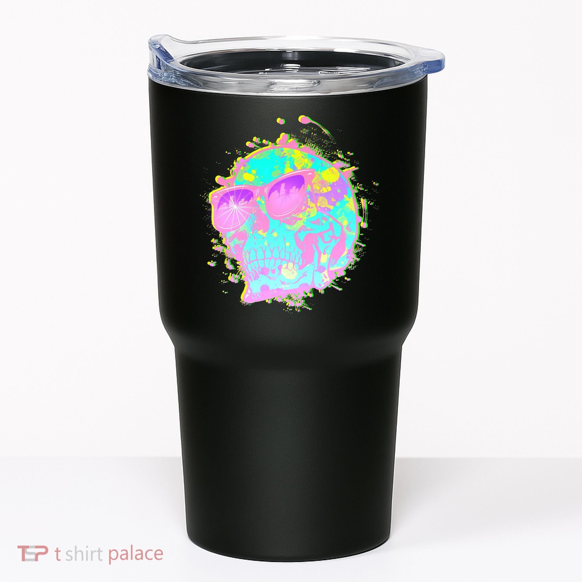 Retro Neon Skull Tumbler