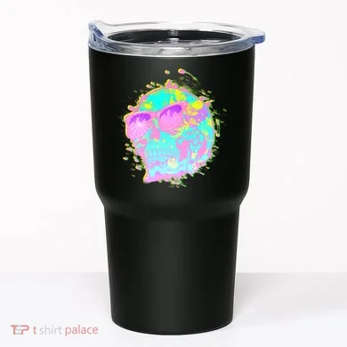 Retro Neon Skull Tumbler