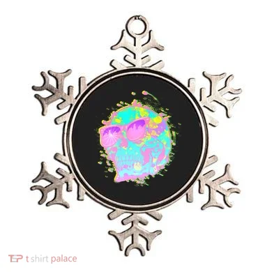 Retro Neon Skull Ornament