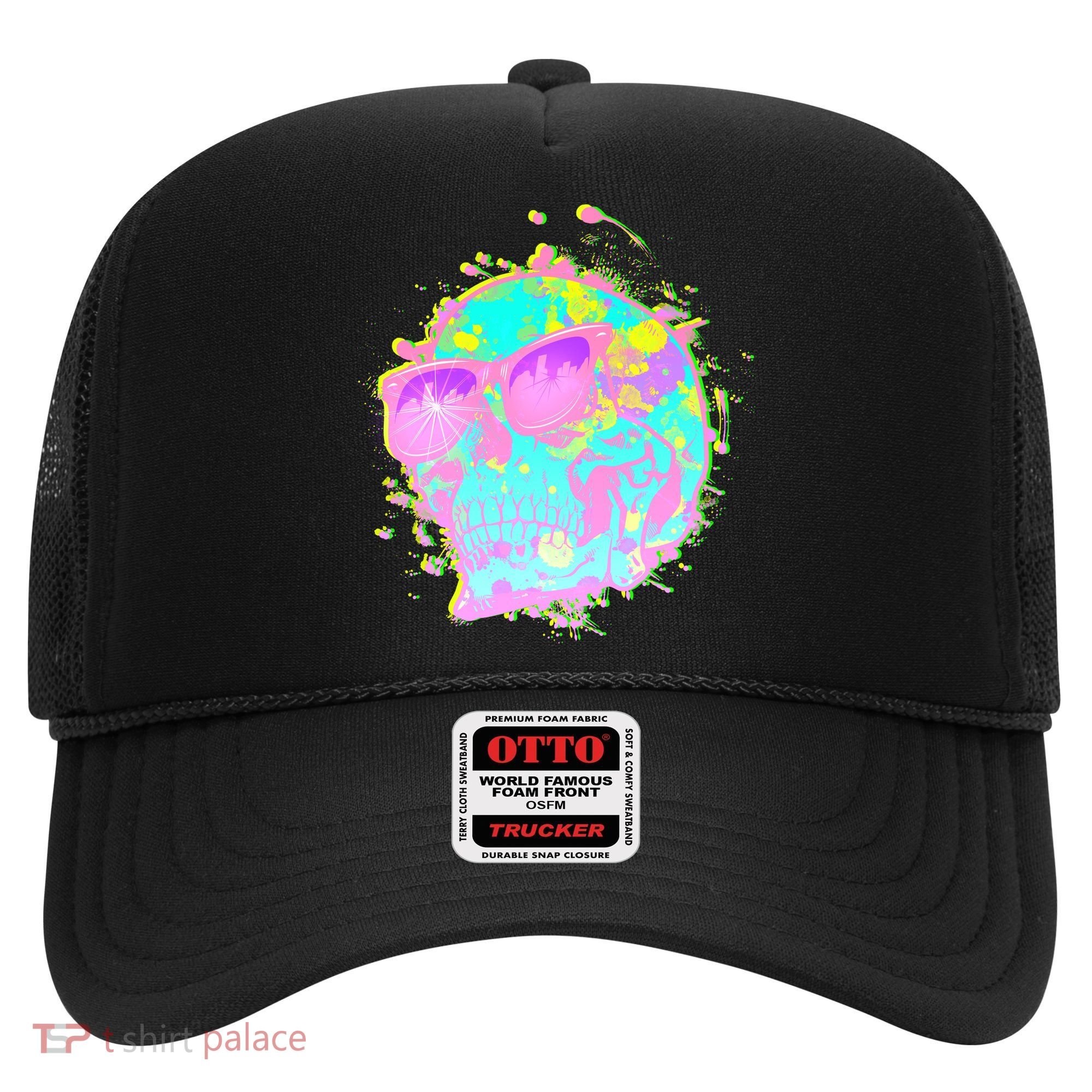 Retro Neon Skull Hat