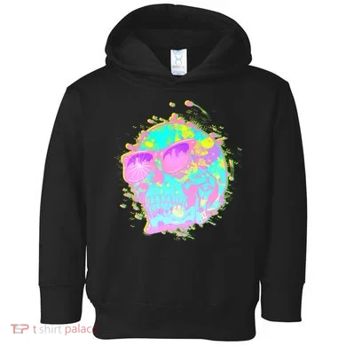 Retro Neon Skull Toddler Hoodie