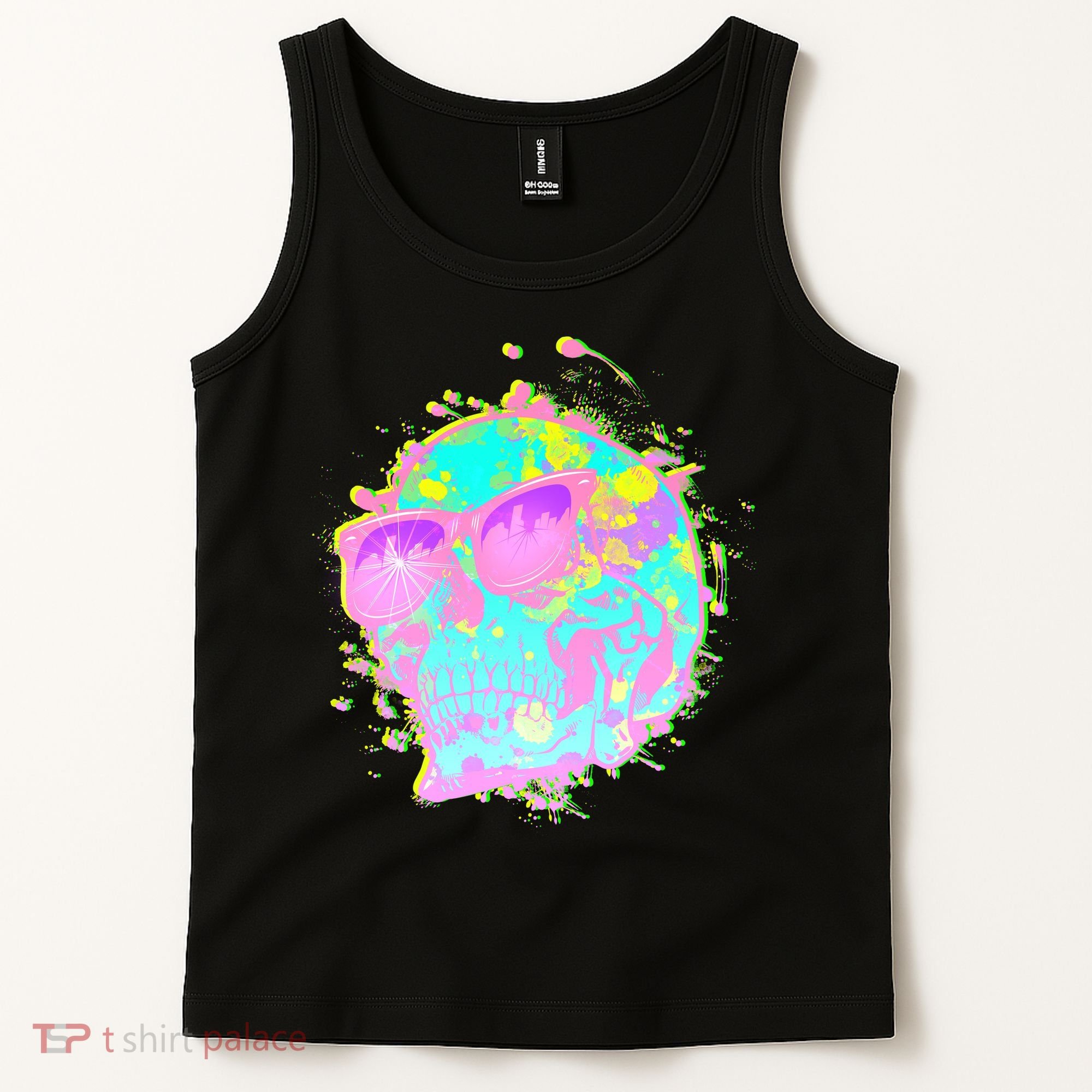 Retro Neon Skull Tank Top
