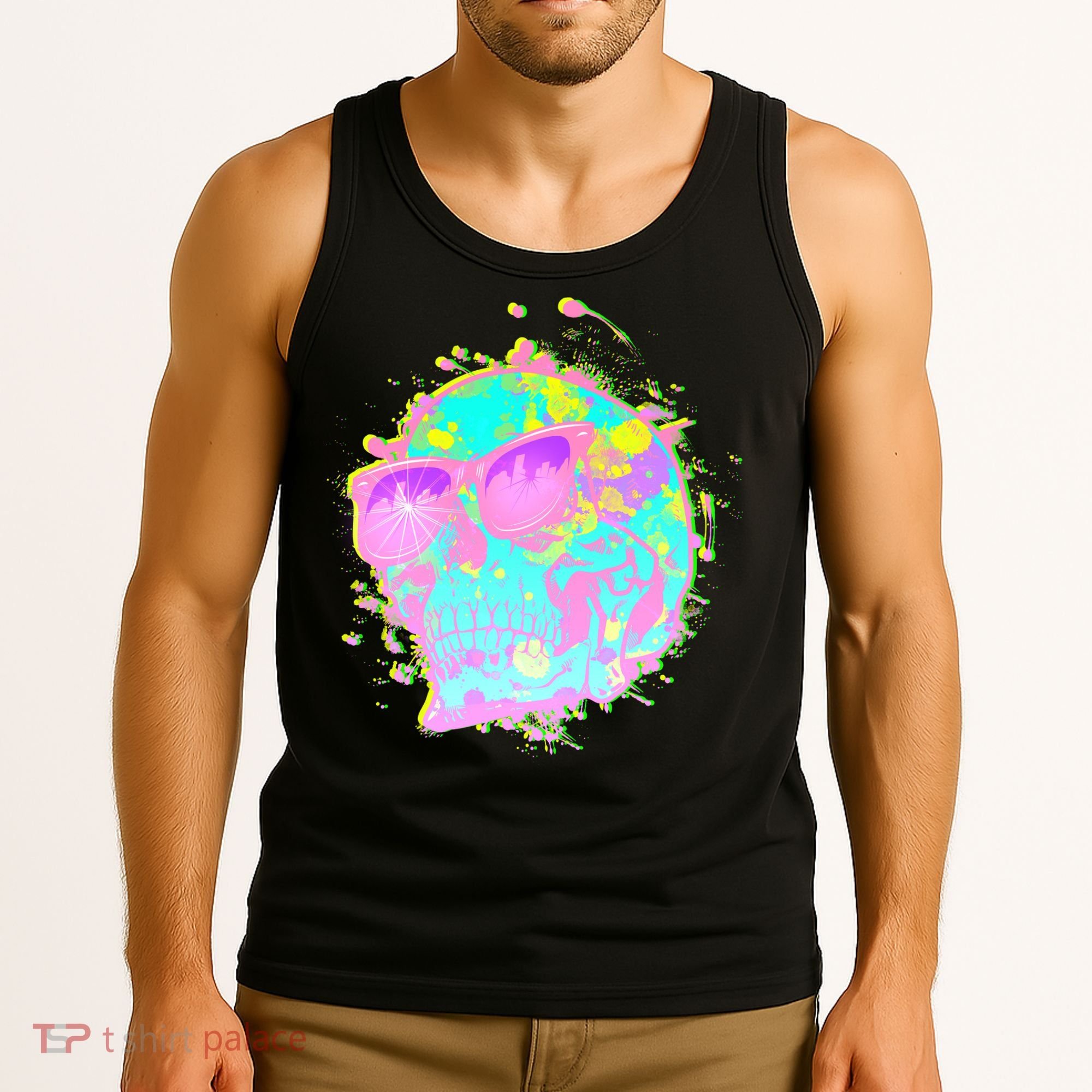 Retro Neon Skull Tank Top