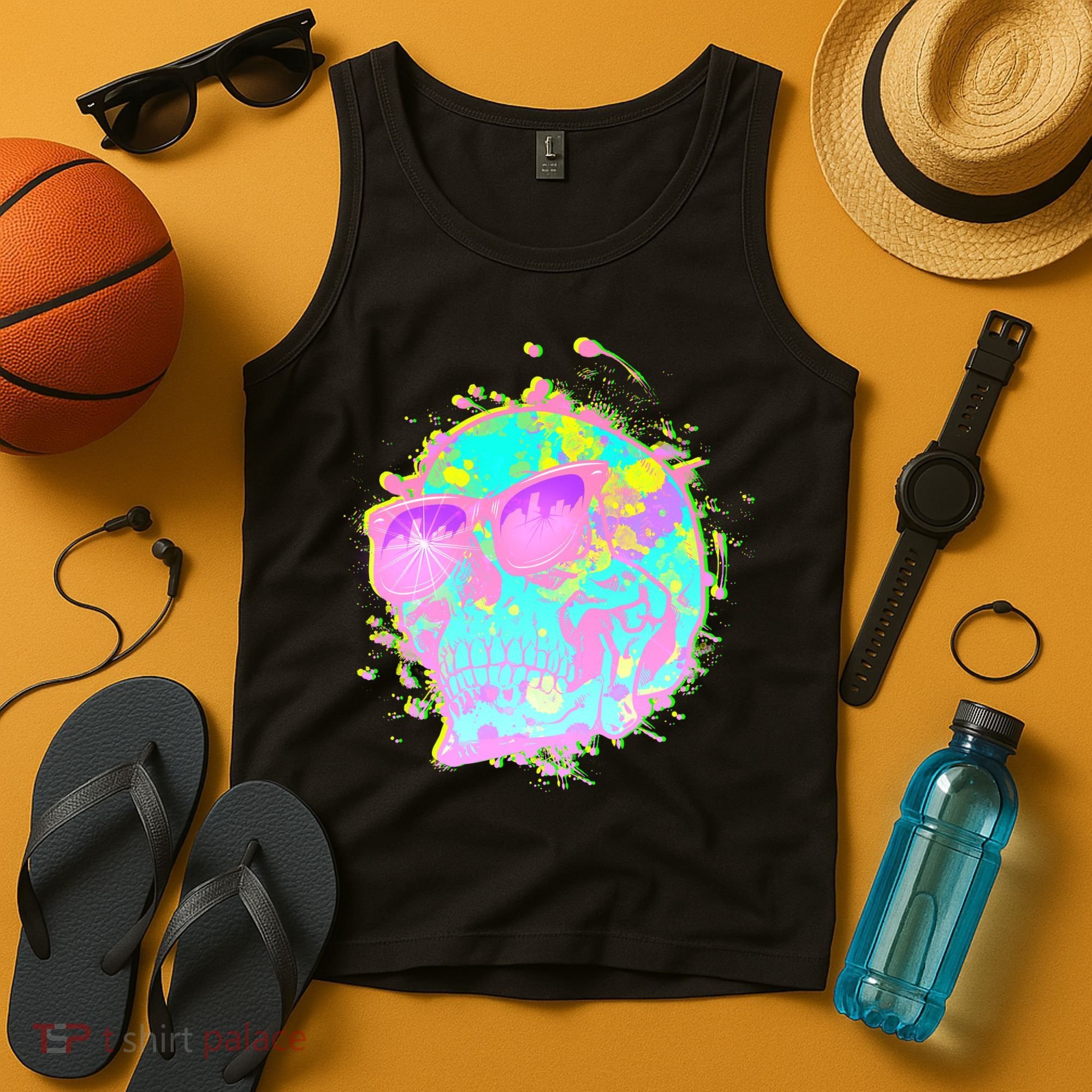 Retro Neon Skull Tank Top