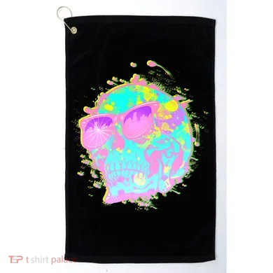 Retro Neon Skull Golf Towel