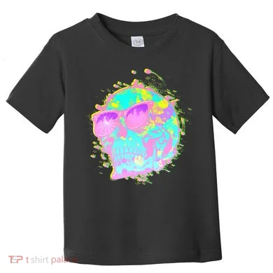 Retro Neon Skull Toddler T-Shirt