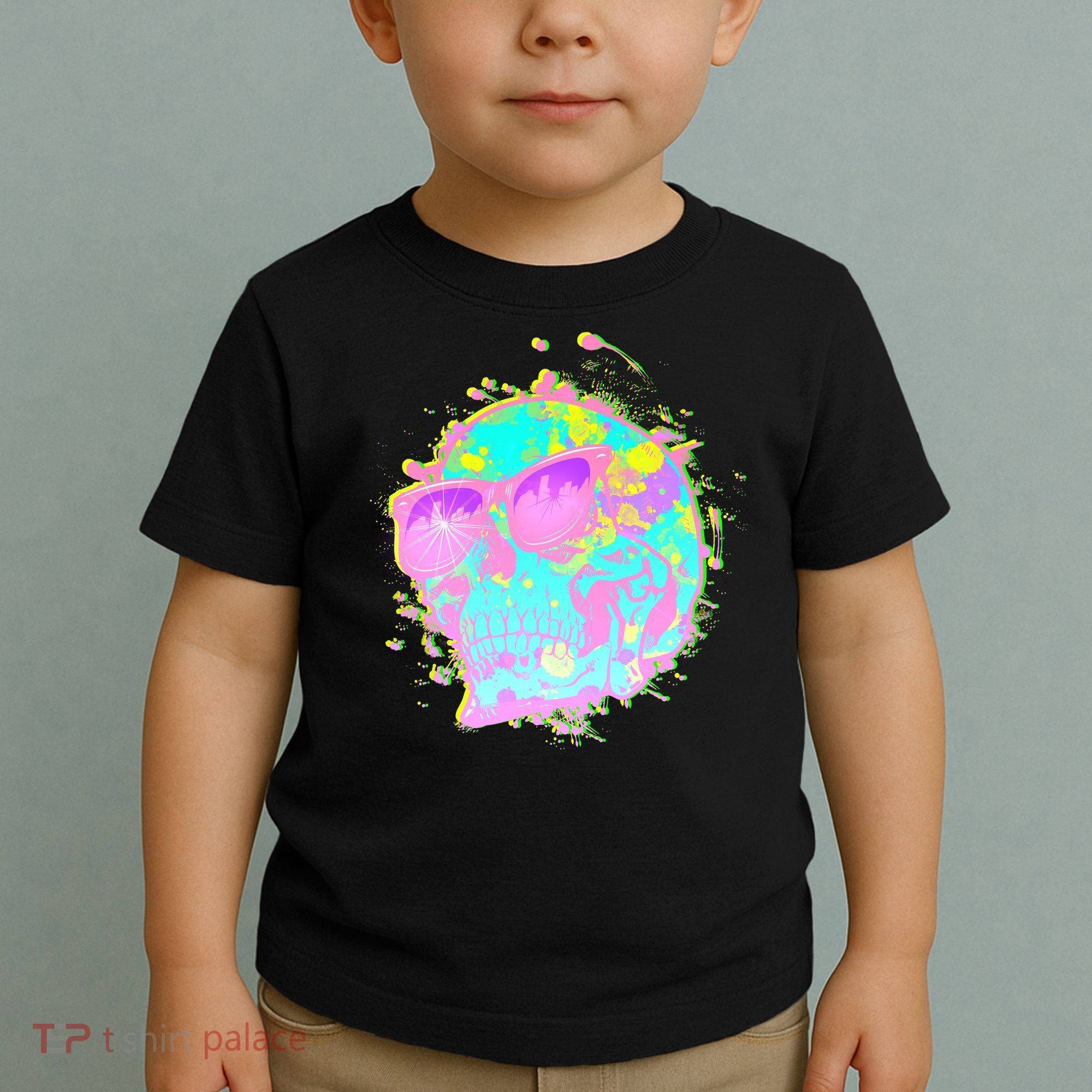 Retro Neon Skull Toddler T-Shirt