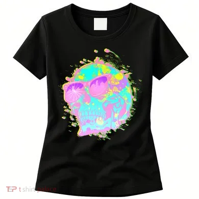 Retro Neon Skull Women's T-Shirt