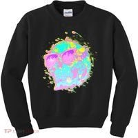 Retro Neon Skull Kids Sweatshirt thumb 0